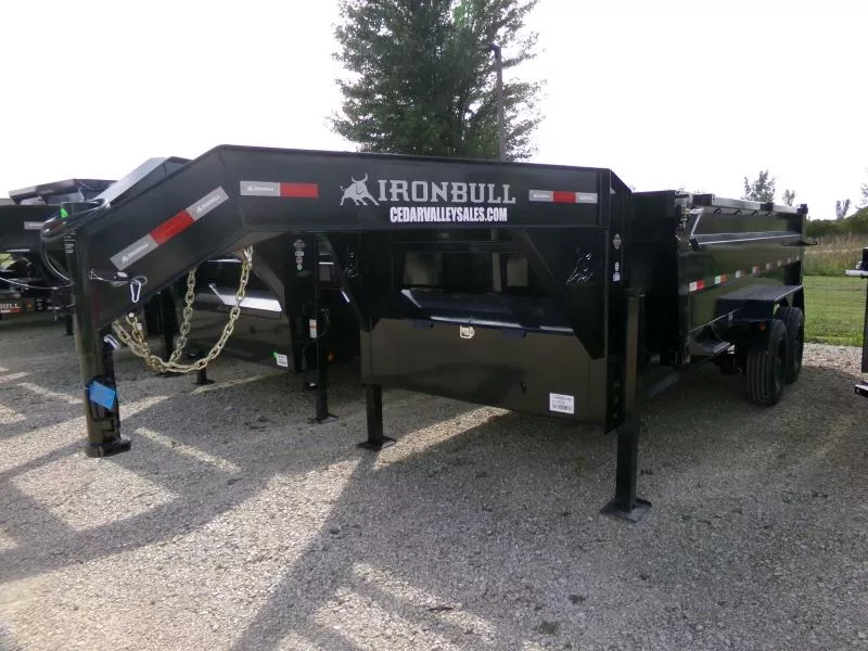 2026 Iron Bull 83 x 16 DHG-Gooseneck Dump Trailer, 22K GVWR with 3' Sides, Hydraulic Jacks, 4 Button Wireless Remote Dump Trailer
