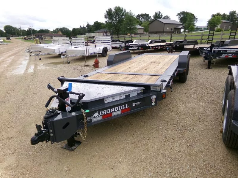 2026 Iron Bull 83 x 20 (16 +4) TWB Tilt Bed, Gray with 14K GVWR Car Hauler