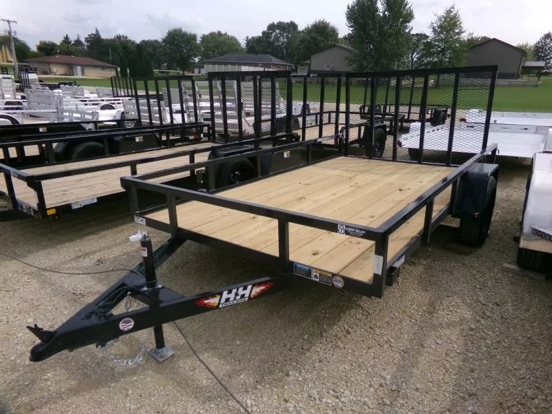 2026 H and H Trailer 82 x 12 Rail Side Utility with 3K Idler Utility Trailer