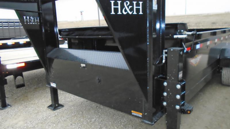 2023 H and H Trailer 83x16 Industrial Gooseneck Dump Trailer 14K Scissor (H8316DBW-GN-140) Other Dump Trailer