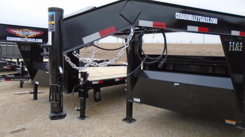 2023 H and H Trailer 83x16 Industrial Gooseneck Dump Trailer 14K Scissor (H8316DBW-GN-140) Other Dump Trailer