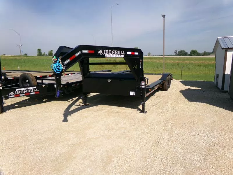 2026 Iron Bull 102 x 24 (20 +4) ETG Gooseneck Equipment Trailer, 16K GVWR, Black Equipment Trailer