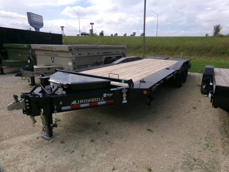 2026 Iron Bull 102 x 24 (20 +4) EHB with Super Single 18ply tires , 22K GVWR and Rampage Ramps Equipment Trailer