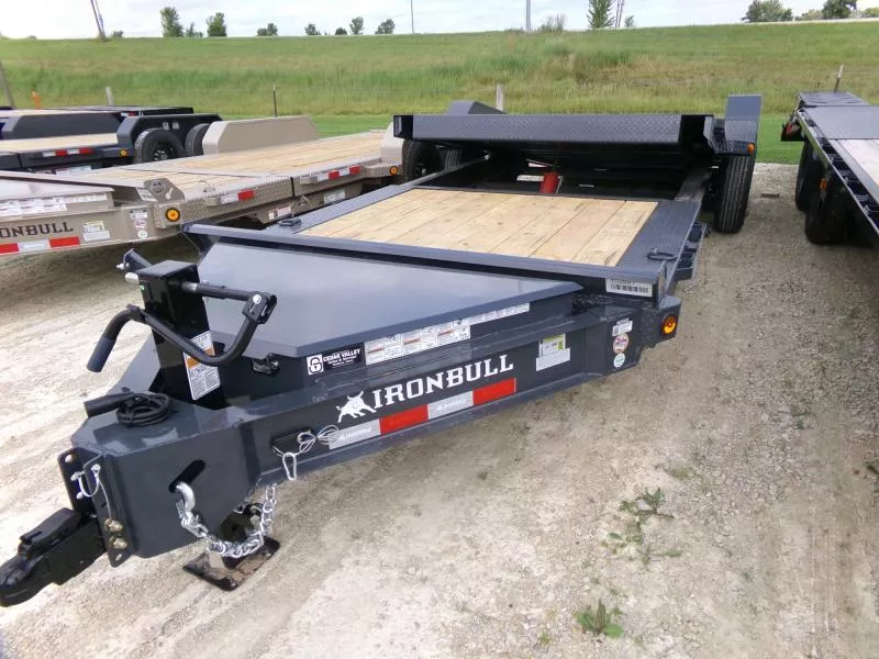 2026 Iron Bull 83 x 22 (16 +6) Gray TWB Tilt Bed, 14K GVWR Car Hauler