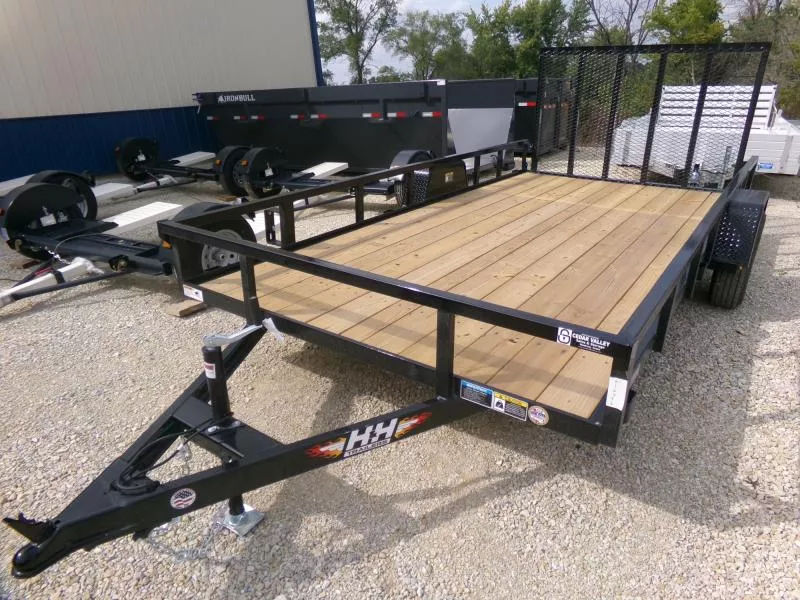 2026 H and H Trailer 82 x 14 Rail Side Utility Trailer, 3K Idler, 2990 lb. GVWR Utility Trailer