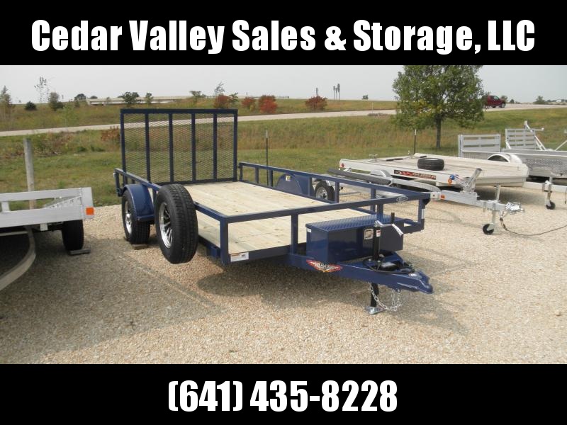 2021 H&H Trailer 82x14 Rail Side Utility Trailer 5K Brakes Blue and Aluminum Rims 2021 H&H Trailer 82x14 Rail Side Utility Trailer 5K Brakes Blue and Aluminum Rims