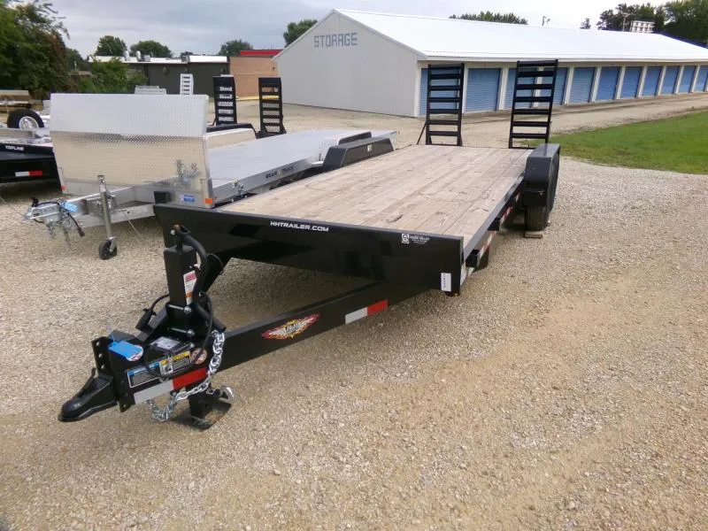 2025 H and H Trailer 82 x 18 + 2 Industrial Equipment with 14K GVWR-Black Equipment Trailer