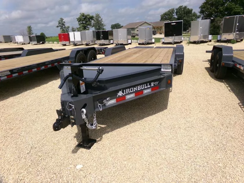 2026 Iron Bull 83 x 20 (17+3) EWB Equipment Trailer with Rampage Ramps, 14K GVWR Car Hauler