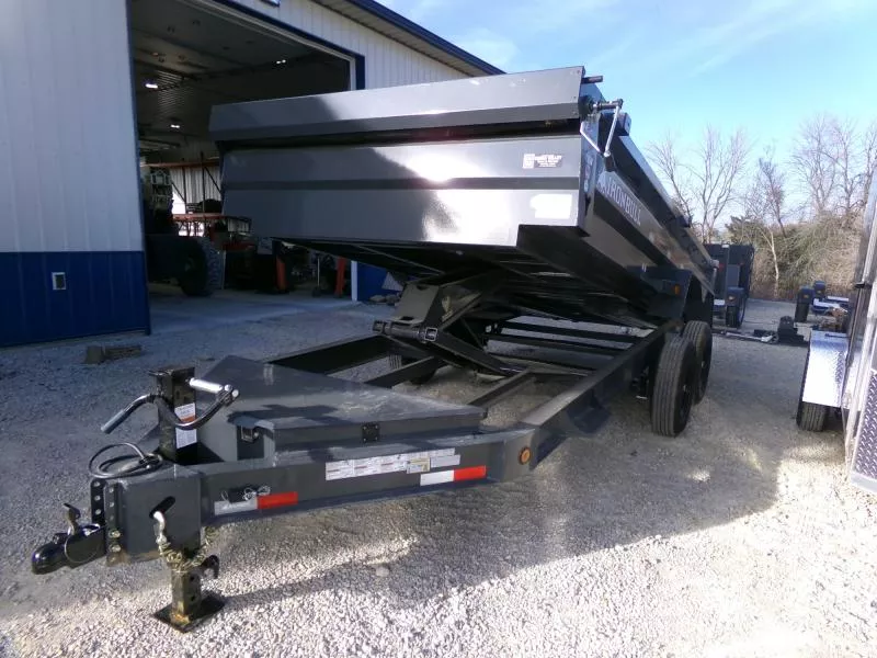 2026 Iron Bull 83 x 16 DWB Dump Trailer, 14,999 GVWR, Gray Dump Trailer