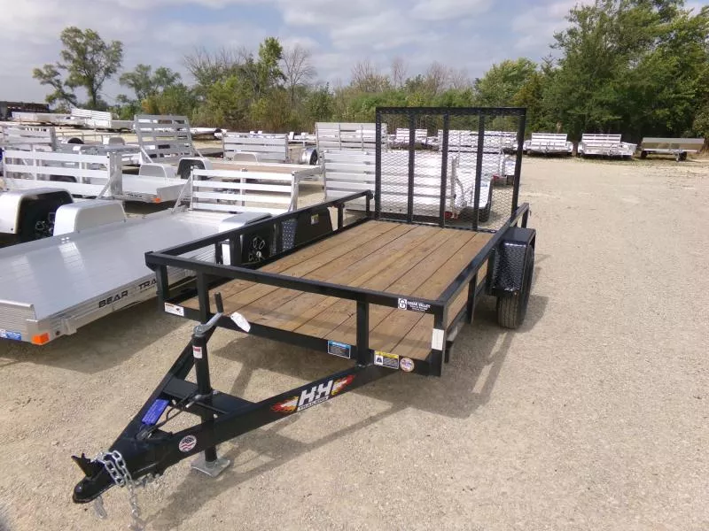 2026 H and H Trailer 66 x 10 Rail Side Utility with 3K Idler-Black Utility Trailer