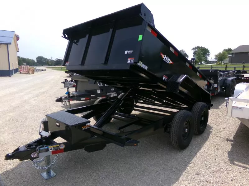 2026 H and H Trailer 76 x 10 Utility Dump Trailer, 10K Single Ram, Black Dump Trailer