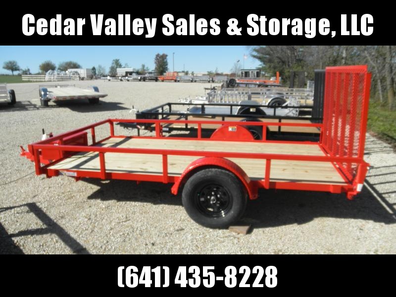 2022 H&H Trailer 82x12 Rail Side Utility Trailer Red with toolbox 2022 H&H Trailer 82x12 Rail Side Utility Trailer Red with toolbox