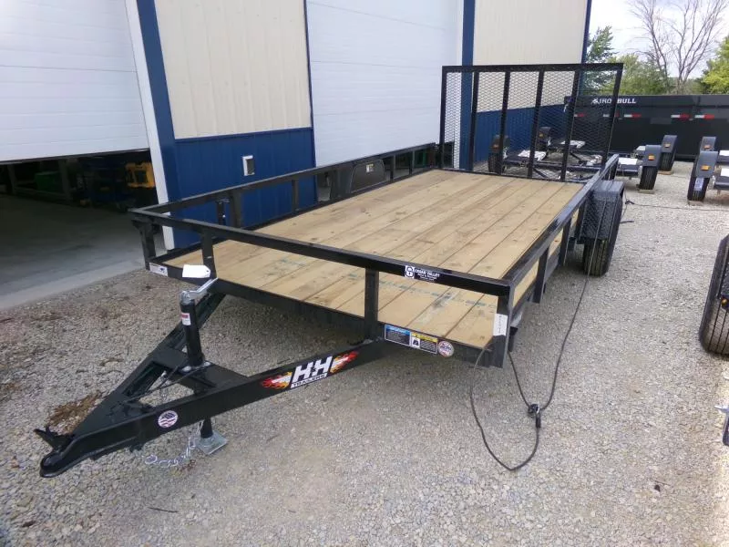2026 H and H Trailer 82 x 14 Rail Side Utility Trailer, 3K Idler, 2990 lb. GVWR Utility Trailer