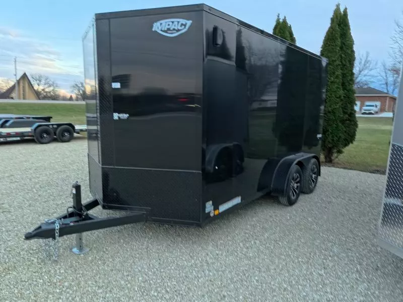 2026 Impact Trailers 7 x 14 x 7 Quake Flat Top V-Nose Enclosed Cargo with 7K GVWR, and Aluminum Rims Cargo / Enclosed Trailer