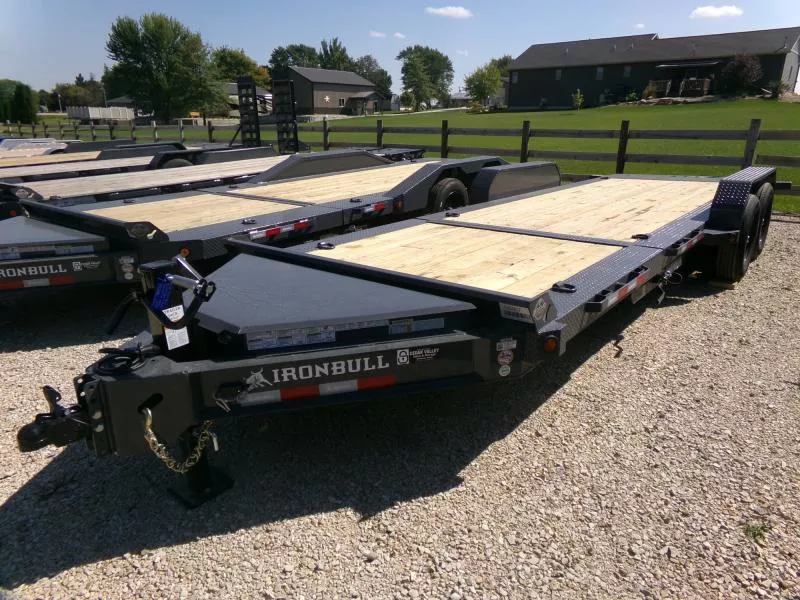 2026 Iron Bull 83 x 22 (16 +6) Gray TWB Tilt Bed, 14K GVWR Car Hauler