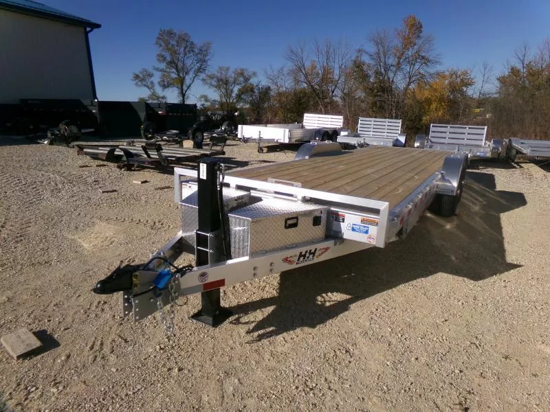 2026 H and H Trailer 82" x 24' Aluminum Electric Tilt Speed Loader-Car Hauler with 14K GVWR, Winch Plate, Spare Tire Mount, 4 Way Remote and Hydraulic Jack Car Hauler