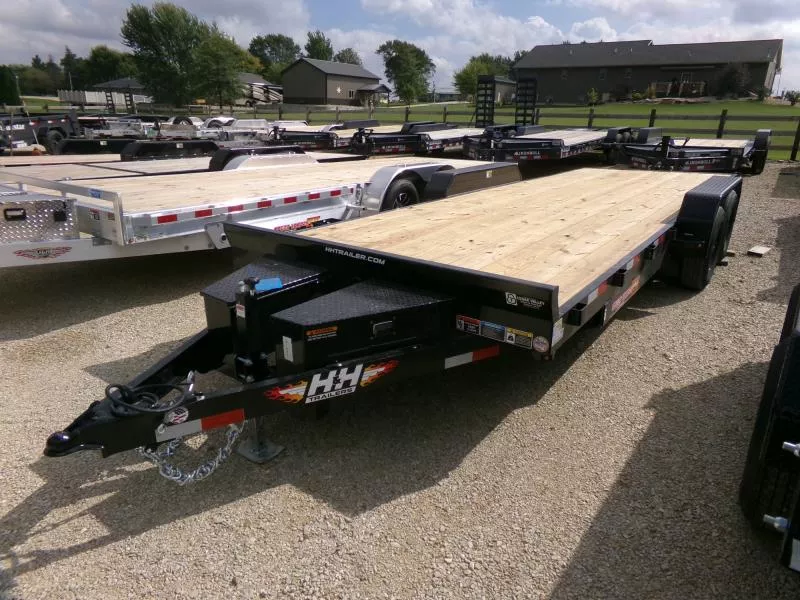 2026 H and H Trailer 82 x 22 Electric Tilt Speed Loader Car Hauler with 9,900 lb. GVWR with Removeable Fenders Car Hauler