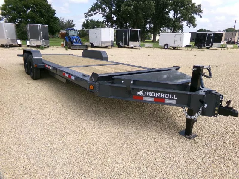 2026 Iron Bull 83 x 22 (16 +6) Gray TWB Tilt Bed, 14K GVWR Car Hauler