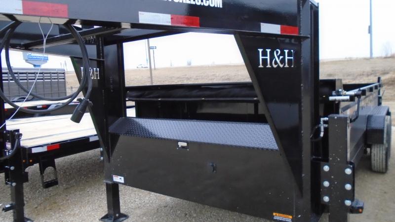2023 H and H Trailer 83x16 Industrial Gooseneck Dump Trailer 14K Scissor (H8316DBW-GN-140) Other Dump Trailer