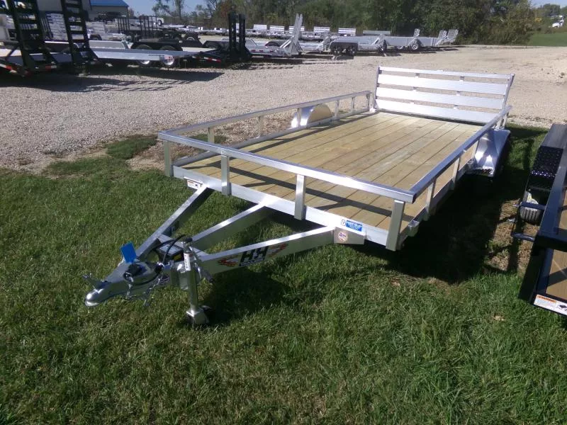 2026 H and H Trailer 82 x 14 Aluminum Rail Side with 5K GVWR and Brakes Utility Trailer