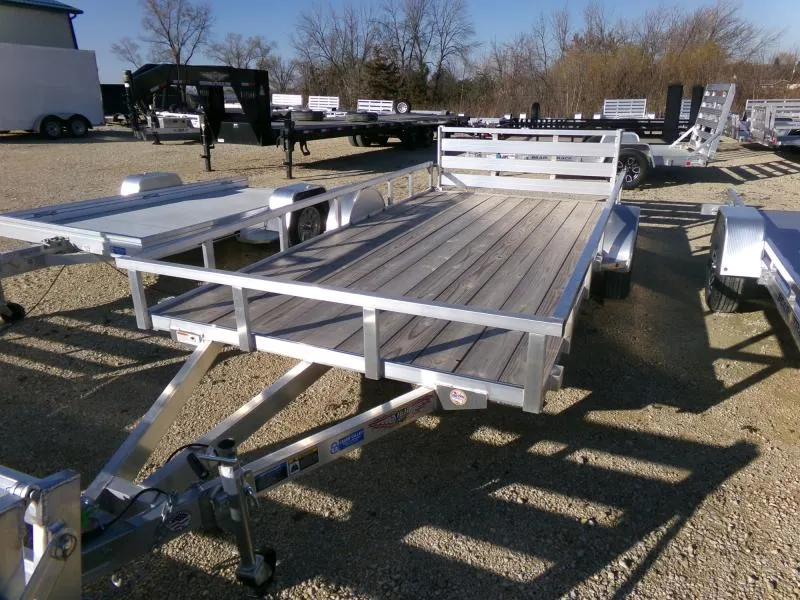 2025 H and H Trailer 82 x 14 Aluminum Rail Side Utility Trailer, 3K GVWR Utility Trailer
