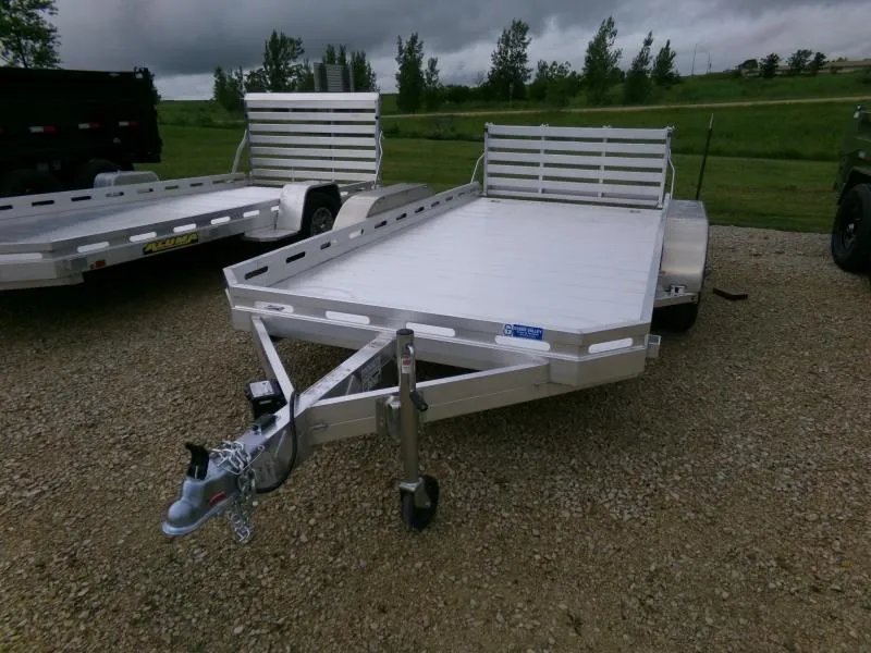 2026 Aluma 78x14 Tandem Axle, Slotted Rail with Brakes and 2K Rated Bi-Fold Tailgate, 7K GVWR ATV Trailer
