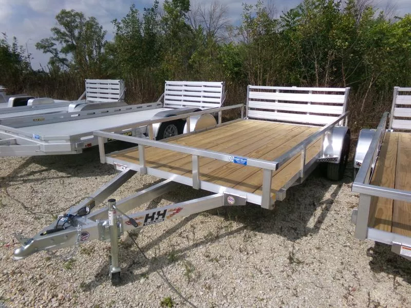2026 H and H Trailer 82 x 12 Aluminum Rail Side Utility-3K Single Axle Utility Trailer