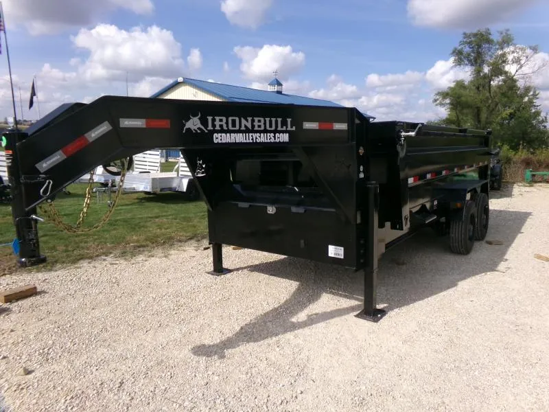 2026 Iron Bull 83 x 16 DHG-Gooseneck Dump Trailer, 22K GVWR with 3' Sides, Hydraulic Jacks, 4 Button Wireless Remote Dump Trailer