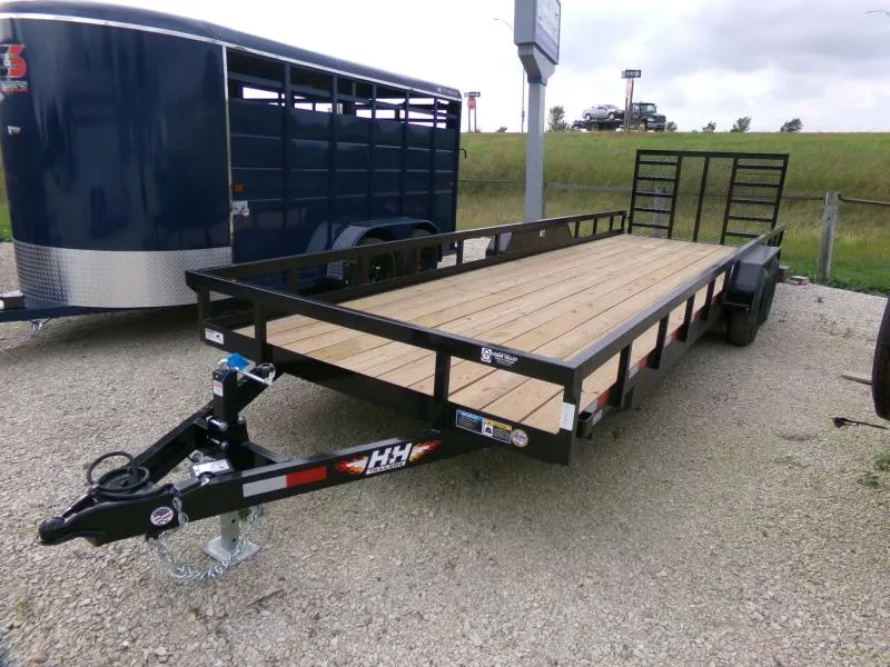 2026 H and H Trailer 82 x 24 Heavy Duty Rail Side Landscape Trailer with 9,900 lb. GVWR Utility Trailer