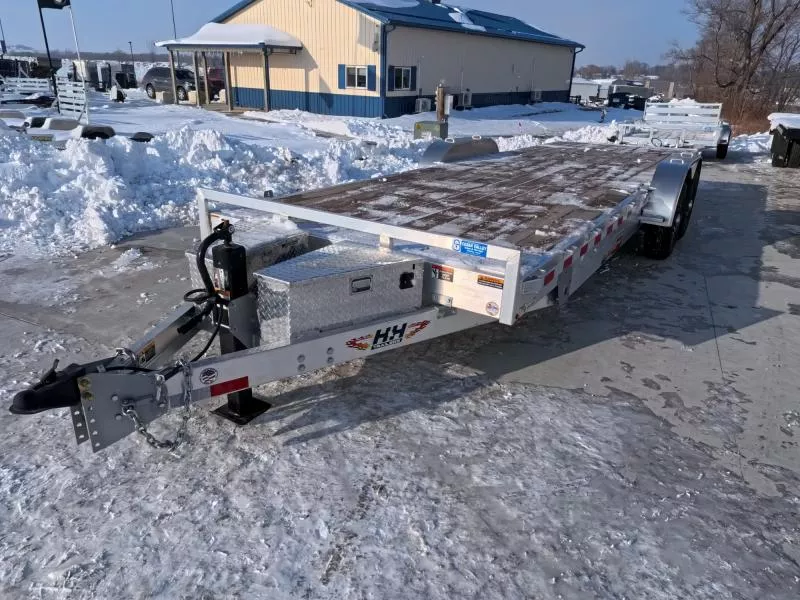 2026 H and H Trailer 82 x 24 Aluminum Electric Tilt Speed Loader Car Hauler with 14K GVWR and Spare Tire Mount Car Hauler