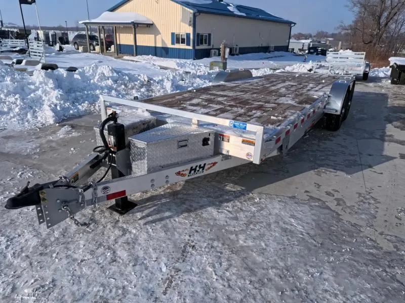 2026 H and H Trailer 82 x 24 Aluminum Electric Tilt Speed Loader Car Hauler with 14K GVWR and Spare Tire Mount Car Hauler