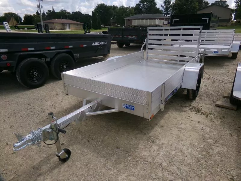 2026 Aluma 63 x 10 ESA Utility with Solid Sides, Straight Gate, Steel Wheels and 2000 lb. GVWR Utility Trailer