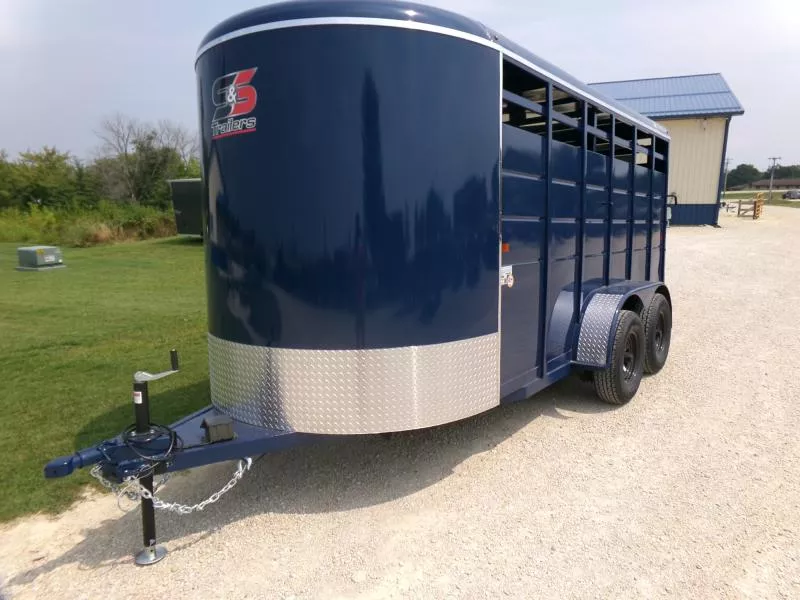 2026 S&S Manufacturing 6' x 16' x 6'6" Bumper Livestock Trailer, 5200lb. Axles Stock / Stock Combo Trailer