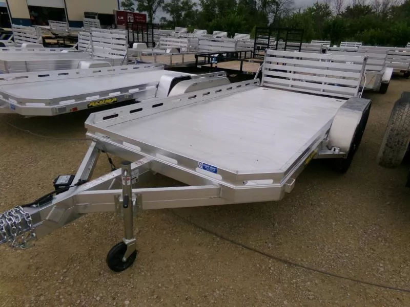 2026 Aluma 78x14 Tandem Axle, Slotted Rail with Brakes and 2K Rated Bi-Fold Tailgate, 7K GVWR ATV Trailer