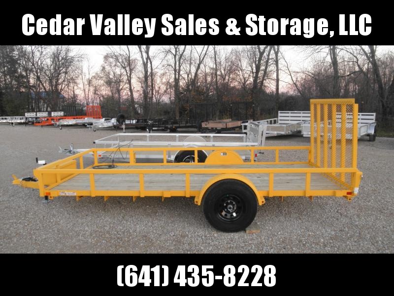 2022 H&H 82x14 Rail Side Utility Trailer 5K Brake (H8214RS-050) in Yellow 2022 H&H 82x14 Rail Side Utility Trailer 5K Brake (H8214RS-050) in Yellow