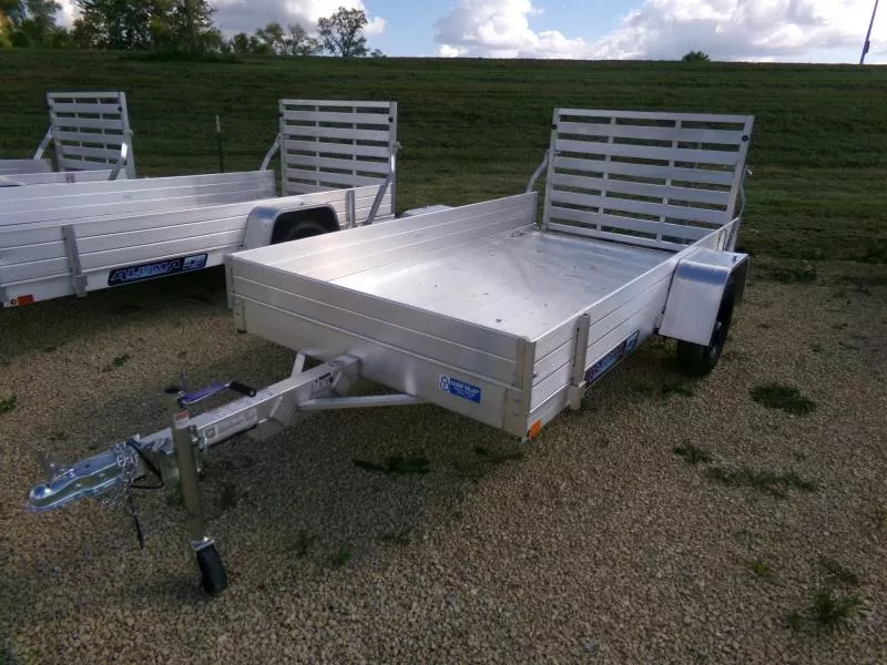 2026 Aluma 63 x 10 ESA Utility with Solid Sides, Straight Gate, Steel Wheels and 2000 lb. GVWR Utility Trailer