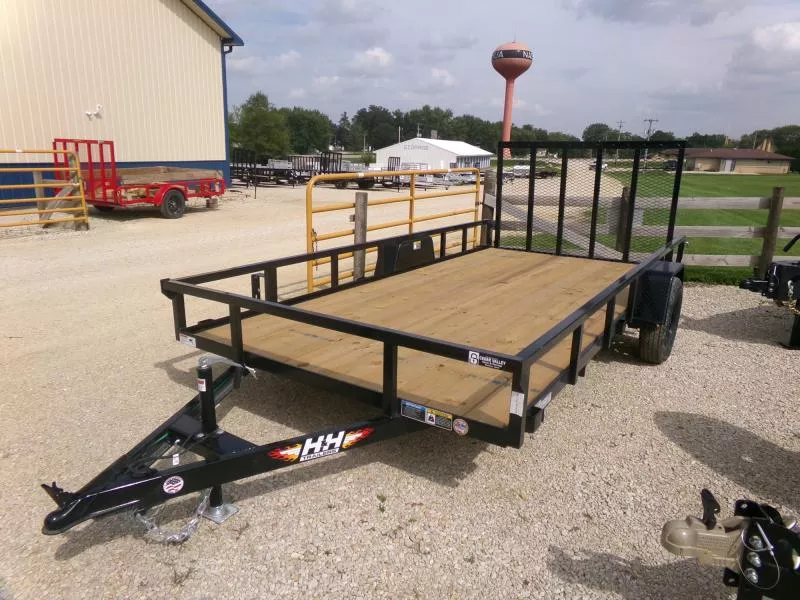 2026 H and H Trailer 82 x 14 Rail Side Utility Trailer, 3K Idler, 2990 lb. GVWR Utility Trailer