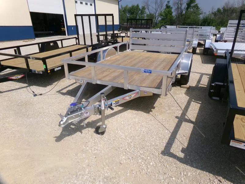 2025 H and H Trailer 76 x 10 Aluminum Rail Side Utility, 3K Idler Utility Trailer