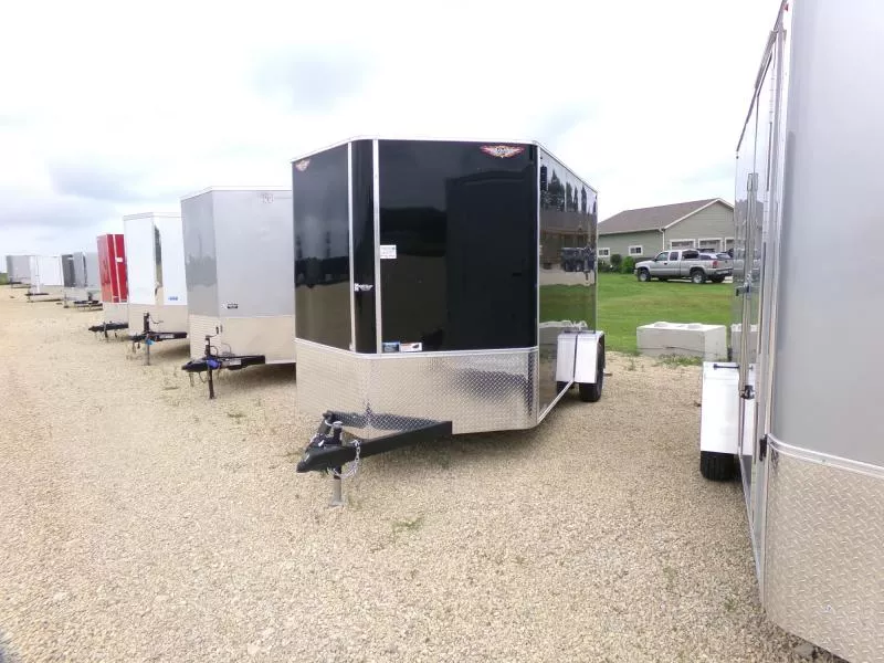 2025 H and H Trailer 7 x 12 x 6'6" Flat Top V-Nose, 3K Idler Cargo / Enclosed Trailer