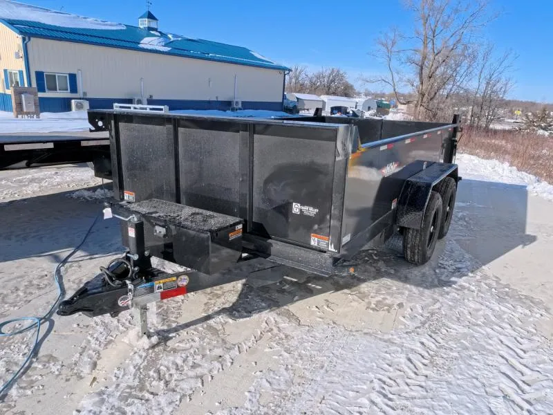 2026 H and H Trailer 76 x 12 Utility Dump with 10K GVWR, Single Ram-Black Dump Trailer
