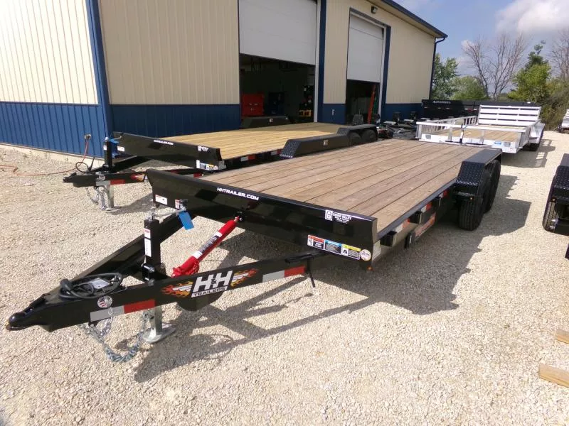 2026 H and H Trailer 82 x 20 Manual Tilt Speed Loader Car Hauler-Black Car Hauler
