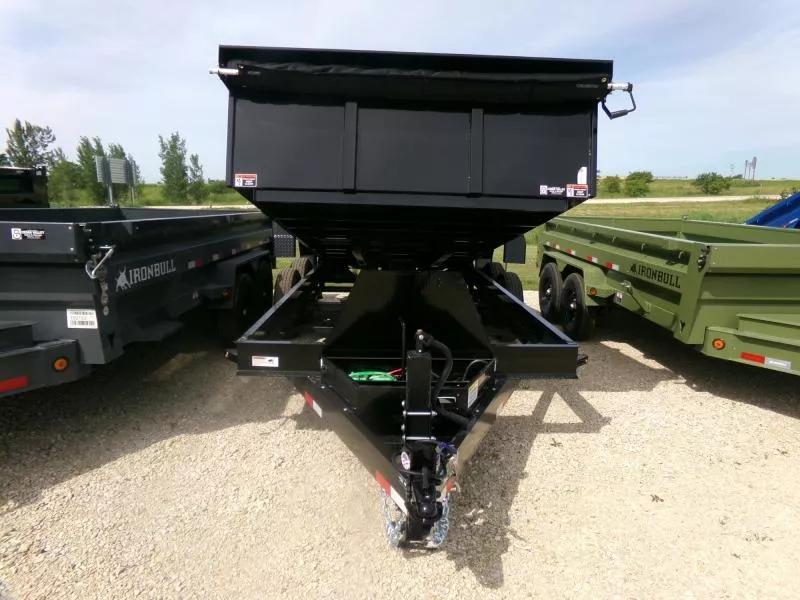 2025 H and H Trailer 83 x 16 Industrial Dump with 14K GVWR , Scissors Lift and Tarp Kit, Black Dump Trailer