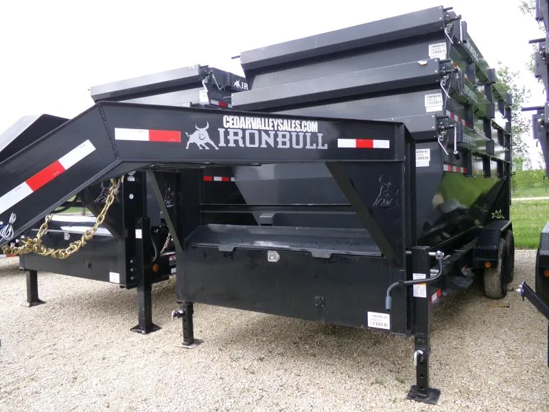 2026 Iron Bull 83 x 16 DBG Roll-Off Gooseneck Dump Trailer, 14K GVWR , In Black Dump Trailer