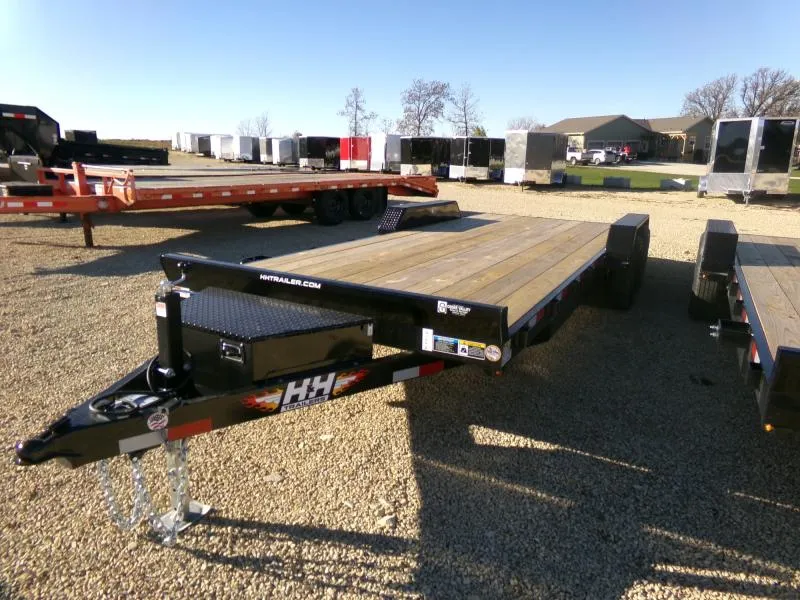 2026 H and H Trailer 82" x 20' (18 +2) Car Hauler with 10K GVWR and Toolbox Car Hauler