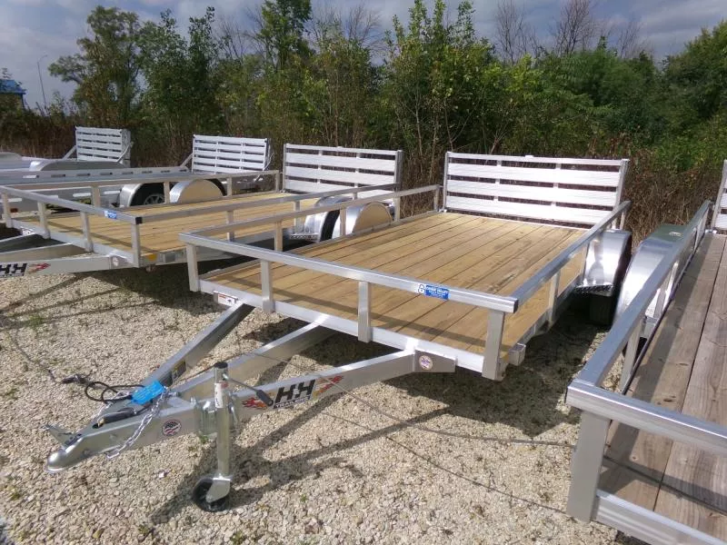 2026 H and H Trailer 82 x 12 Aluminum Rail Side Utility-3K Single Axle Utility Trailer