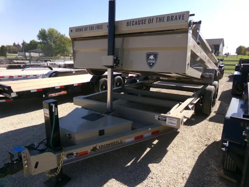 2026 Iron Bull 83 x 16 DTB Sniper Series Dump with 16K GVWR, 16 Ply Tires and Spare, Telescoping Cylinder, Wireless Remote-Solar Charger, Aluminum Ramps, Hydraulic Jack Dump Trailer