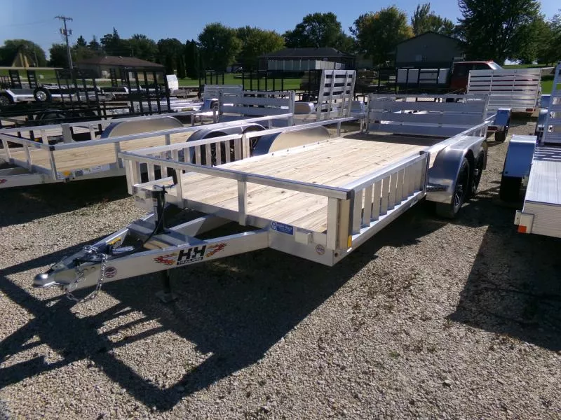 2026 H and H Trailer 82 x 16 Aluminum ATV Trailer, 7K Tandem Utility Trailer