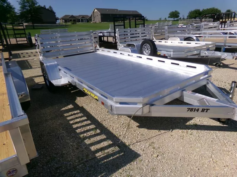 2026 Aluma 78 x 14 Slotted Rail with Bi-Fold Tailgate, 2990 lb. GVWR ATV Trailer