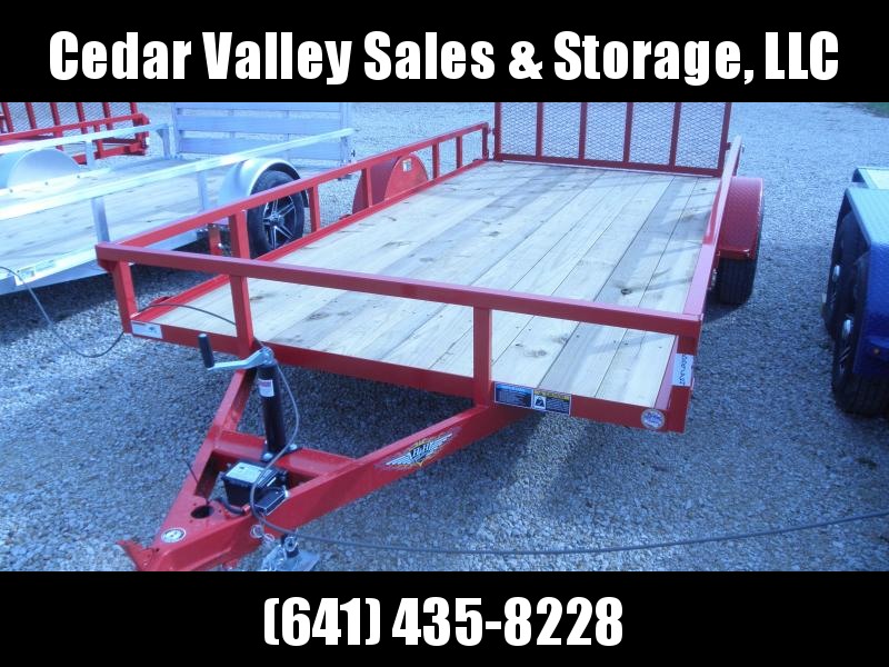 2022 H&H 82x14 Rail Side Utility Trailer 5K Brake Red & Alum Rims 2022 H&H 82x14 Rail Side Utility Trailer 5K Brake Red & Alum Rims