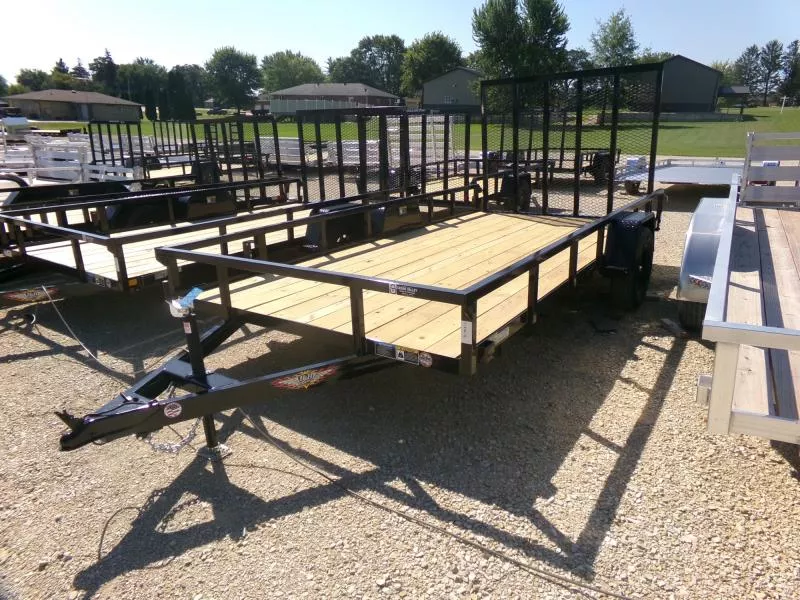 2025 H and H Trailer 82 x 14 Rail Side Utility-SA with 3K Idler and 5 Ft. Gate Utility Trailer